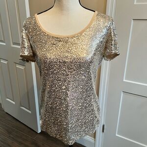 Michael Kors Shimmering Gold Short Sleeve Tee